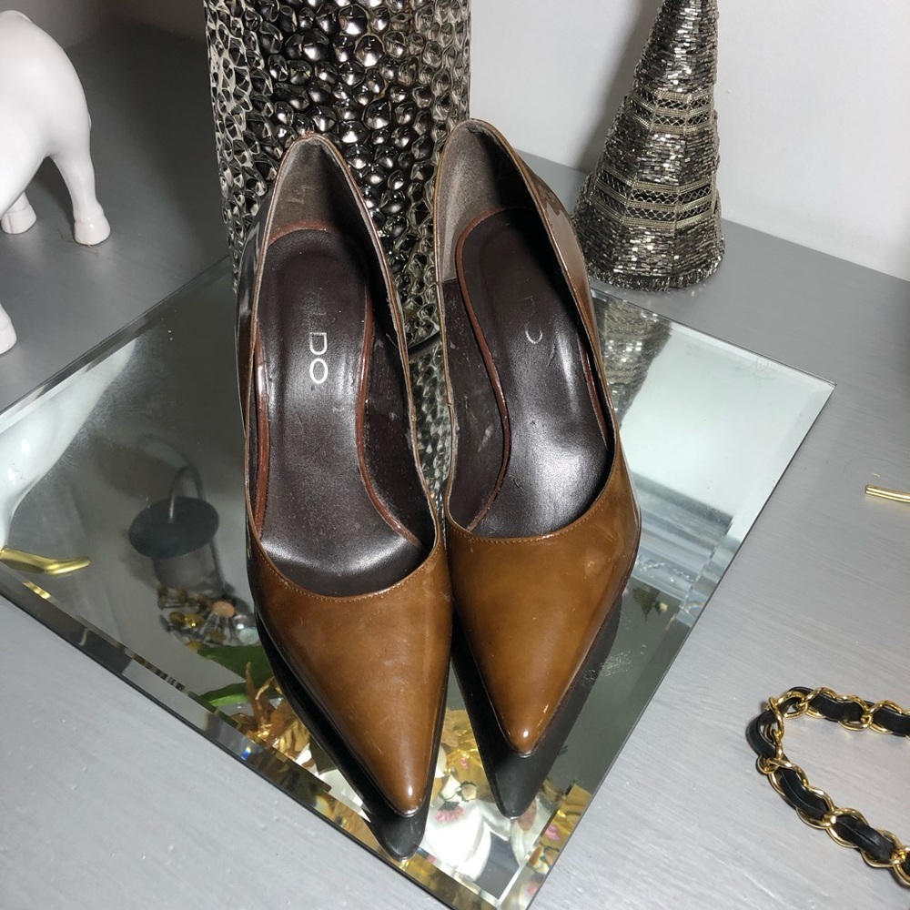 ALDO Brown Pointed Toe Heels Women’s Shoes